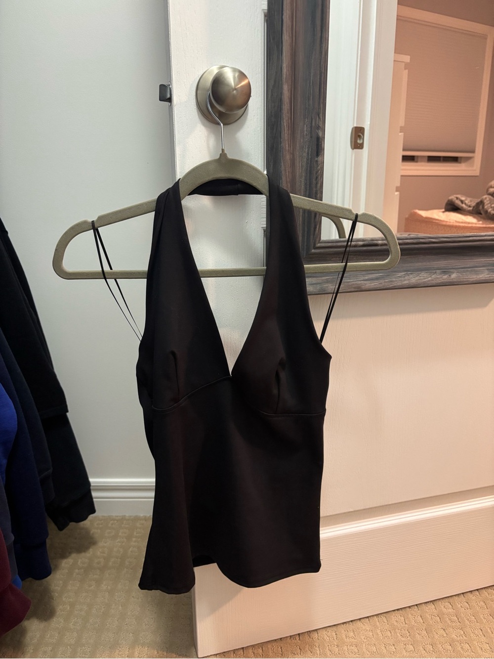 Black Halter Neck Tank Top